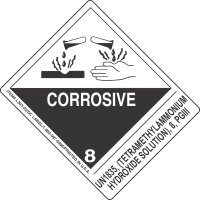 UN1835, (Tetramethylammonium Hydroxide Solution), 8, PGIII