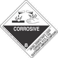 UN1903, Disinfectants, Liquid Corrosive, N.O.S., 8, PGII (Quaternary Ammonium Compound)