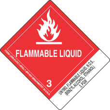 UN1993, Flammable Liquid, N.O.S., (Benzyl Alcohol, Ethanol) 3, PGIII