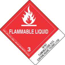 UN1993 Flammable Liquid, N.O.S. (Contains Hexane, Toluene), 3, PGII
