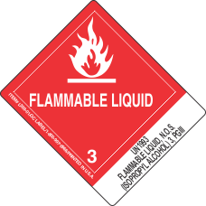 UN1993 Flammable Liquid, N.O.S. (Isopropyl Alcohol) 3, PGIII