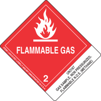 UN3167 Gas Sample, Non Pressurized, Flammable N.O.S. (Methane)