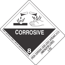UN3264, Corrosive Liquid, Acidic, Inorganic, N.O.S. (Ammonium Bifluoride) 8, PGII