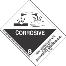 UN3266, Corrosive Liquid, Basic, Inorganic, N.O.S., (Sodium Hydroxide, Sodium Metasilicate), 8, PG II