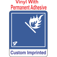 Dangerous When Wet Class 4.3 Custom Imprinted Shipping Name Vinyl Int Wordless Labels