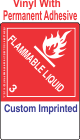 Flammable Class 3 Custom Imprinted Shipping Name (Extended) Vinyl Labels