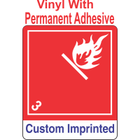 Flammable Class 3 Custom Imprinted Shipping Name Vinyl Int Wordless Labels