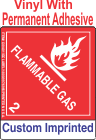 Flammable Gas Class 2.1 Custom Imprinted Shipping Name Vinyl Labels