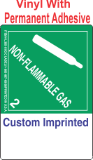 Non-Flammable Gas Class 2.2 Custom Imprinted Shipping Name (Extended) Vinyl Labels