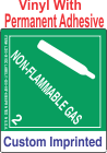 Non-Flammable Gas Class 2.2 Custom Imprinted Shipping Name Vinyl Labels