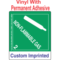 Non-Flammable Gas Class 2.2 Custom Imprinted Shipping Name Vinyl Labels