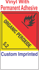 Organic Peroxide Class 5.2 Custom Imprinted Shipping Name (Extended) Vinyl Labels