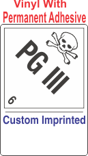 PG III 6.2 Custom Imprinted Shipping Name (Extended) Vinyl Labels