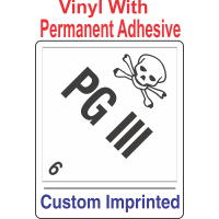 PG III 6.2 Custom Imprinted Shipping Name Vinyl Labels