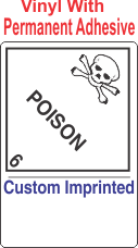 Poison Class 6.2 Custom Imprinted Shipping Name (Extended) Vinyl Labels