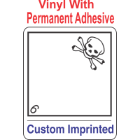 Poison Class 6.2 Custom Imprinted Shipping Name Vinyl Int Wordless Labels