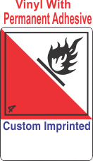 Spontaneously Combustible Class 4.2 Custom Imprinted Shipping Name (Extended) Vinyl Int Wordless Labels
