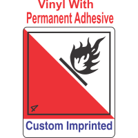 Spontaneously Combustible Class 4.2 Custom Imprinted Shipping Name Vinyl Int Wordless Labels