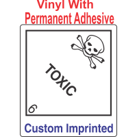 Toxic Class 6.1 Custom Imprinted Shipping Name Vinyl Labels