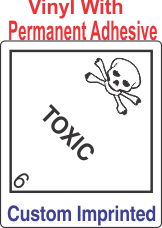 Toxic Class 6.1 Custom Imprinted Shipping Name Vinyl Labels