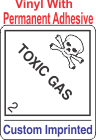 Toxic Gas Class 2.3 Custom Imprinted Shipping Name Vinyl Labels
