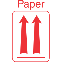 DOT Approved Red Up Arrow Orientation Label Paper