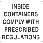 Inside Containers Comply With Prescribed Specifications Label