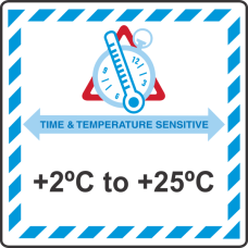 LR36 +2°C to +25°C Time and Temperature Label