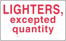 Lighters Excepted Quantity Labels