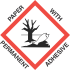 1 inch x 1 inch GHS Environmental Hazard Paper Label