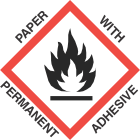 1 inch x 1 inch GHS Flame Paper Label