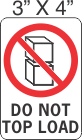 Pictorial Do Not Top Load Label 3in x 4in