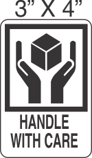 Pictorial Handle With Care Label 3in x 4in