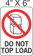 Pictorial Do Not Top Load Label 4in x 6in