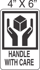 Pictorial Handle With Care Label 4in x 6in