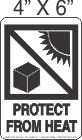 Pictorial Protect From Heat Label 4in x 6in