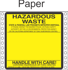 waste labels hazardous california paper gc drum brand