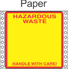 Hazardous Waste Paper Labels HWL155P