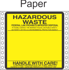 Hazardous Waste Paper Labels HWL160P