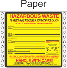 Hazardous Waste Paper Labels HWL320P