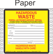 Hazardous Waste Paper Labels HWL500P