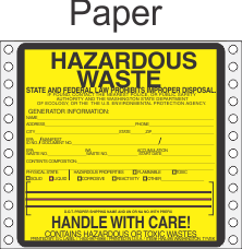 Hazardous Waste Washington Paper Labels HWL495WAP