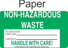 Non-Hazardous Waste NHWA64 Paper Labels