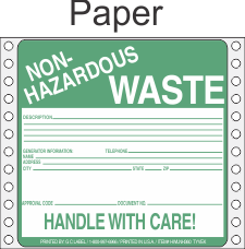 Non-Hazardous Waste Paper Labels HWL360P