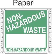 Non-Hazardous Waste Paper Labels HWL365P