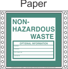 Non-Hazardous Waste Paper Labels HWL375P