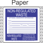 Non-Regulated Waste Paper Labels HWL275P