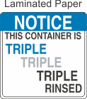 Triple Rinsed TR66 Paper Labels