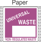 Universal Waste-Non Regulated Paper Labels HWL625P