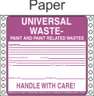 Universal Waste-Paint and Paint Related Paper Labels HWL619P